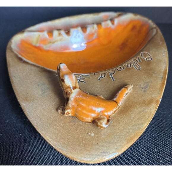 VINTAGE 1950’s ORLANDO FLORIDA ALLIGATOR ASHTRAY PORCELAIN  SMALL CHIP - Picture 7 of 14